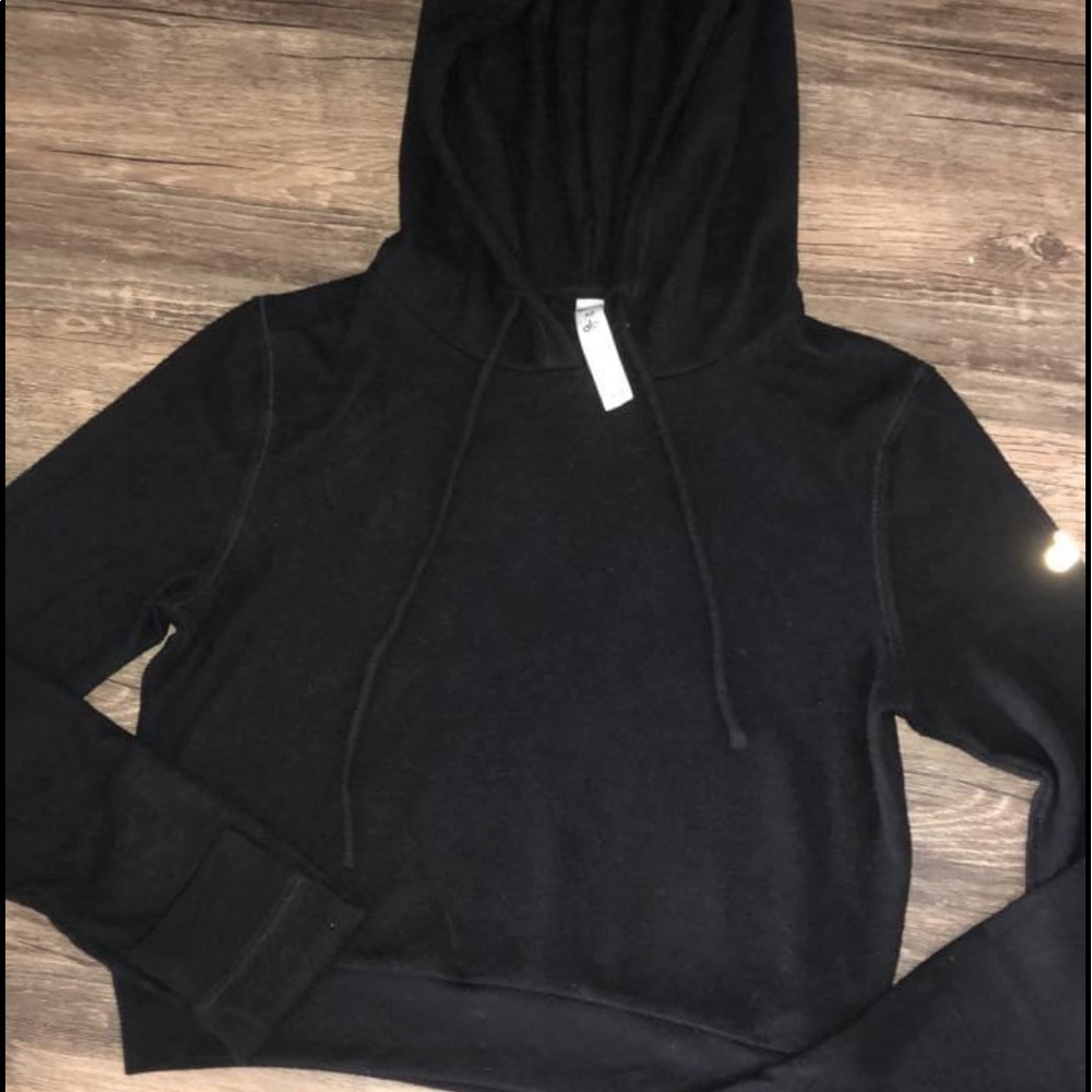 Alo Getaway Cropped Hoodie Sweatshirt xs